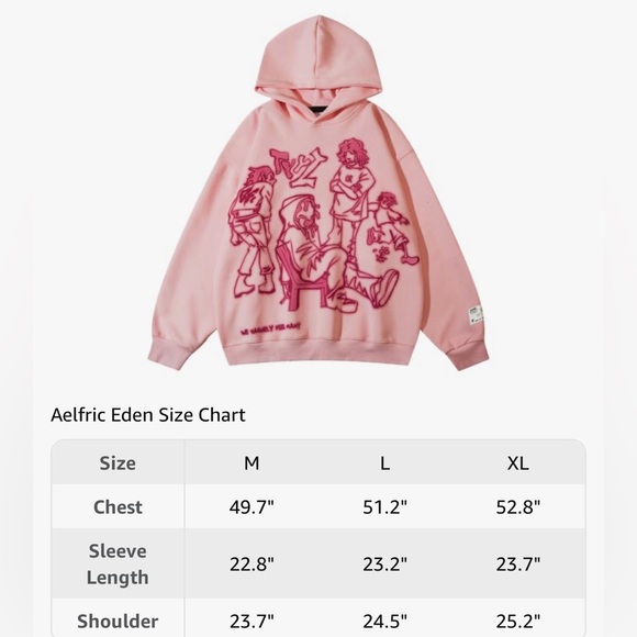 NWOT- Aelfric Eden Graphic Cartoon Character Print Hoodie- Streetwear Unisex - Picture 7 of 7